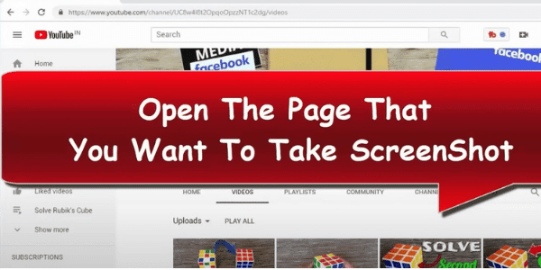 Open The Page That You Want to Take ScreenShot on Gateway Laptop